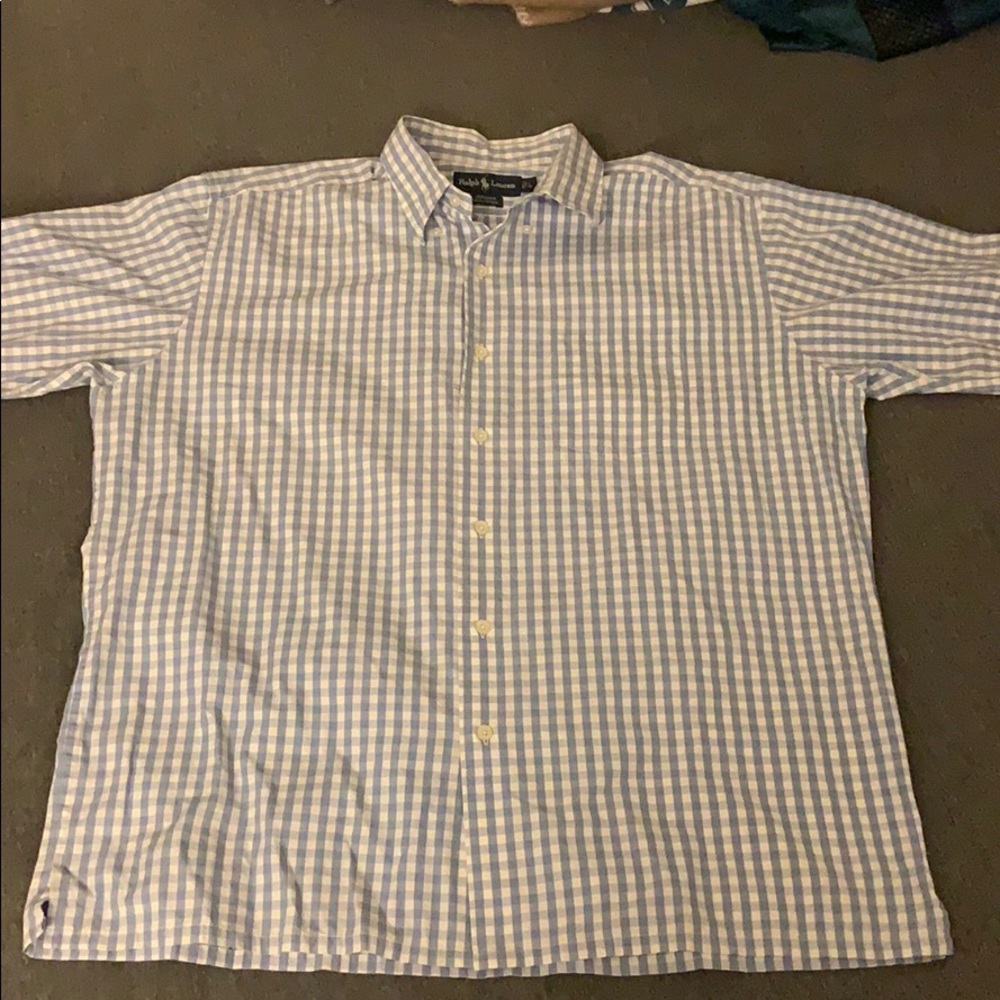 Men’s large short sleeve button down polo